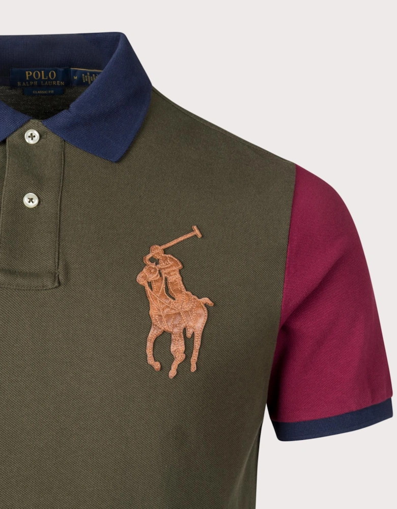 Classic Fit Leather-Pony Mesh Polo Shirt