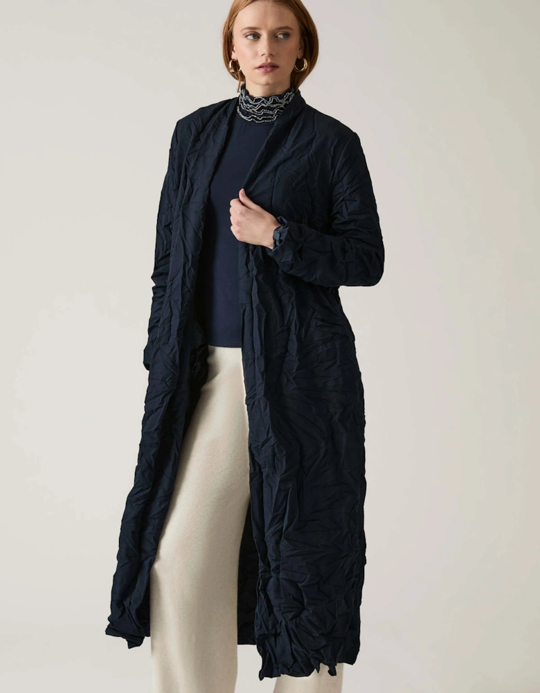 Crinkled Navy Cardigan