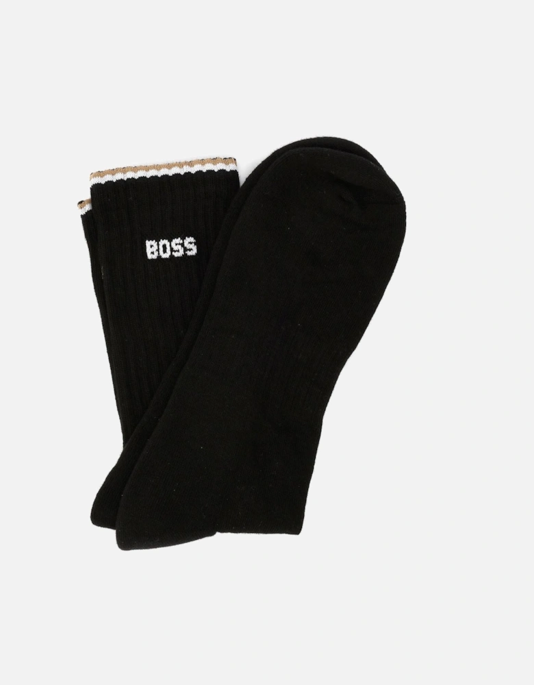 Boss 3 Pack Rib Stripe Cotton Men's Multicoloured Calf High Socks