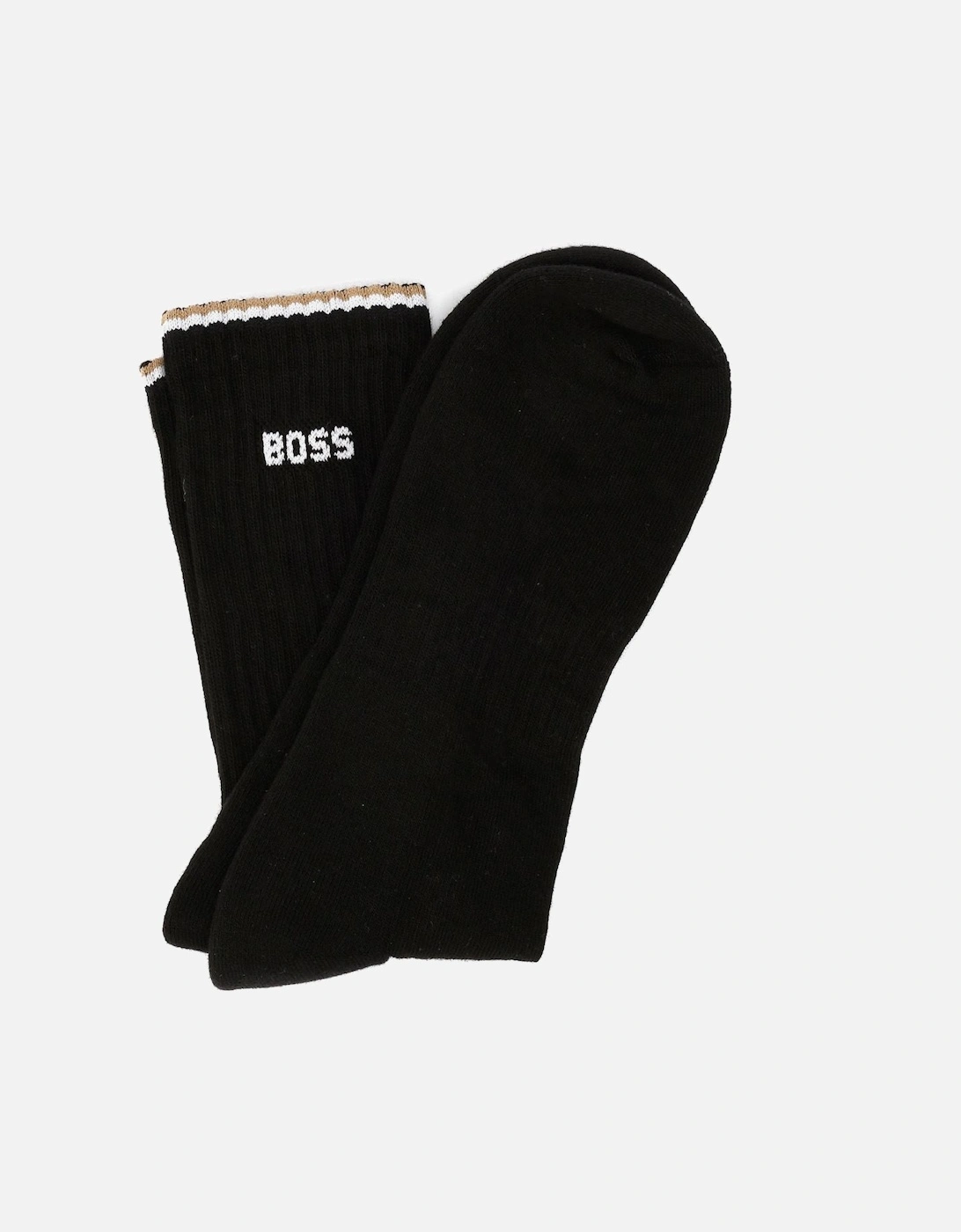 Boss 3 Pack Rib Stripe Cotton Men's Multicoloured Calf High Socks