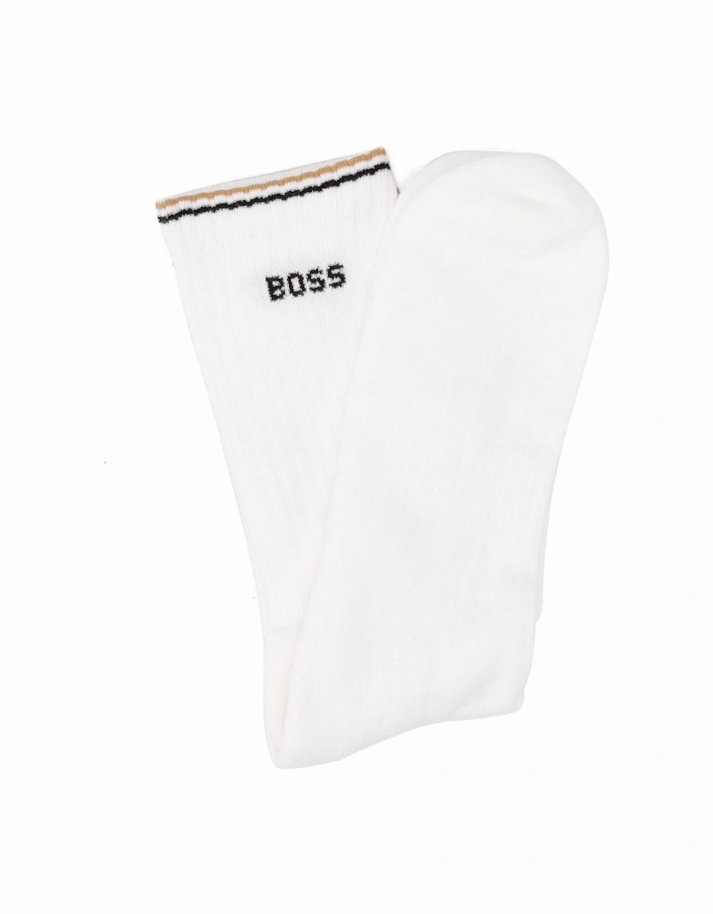 Boss 3 Pack Rib Stripe Cotton Men's Multicoloured Calf High Socks