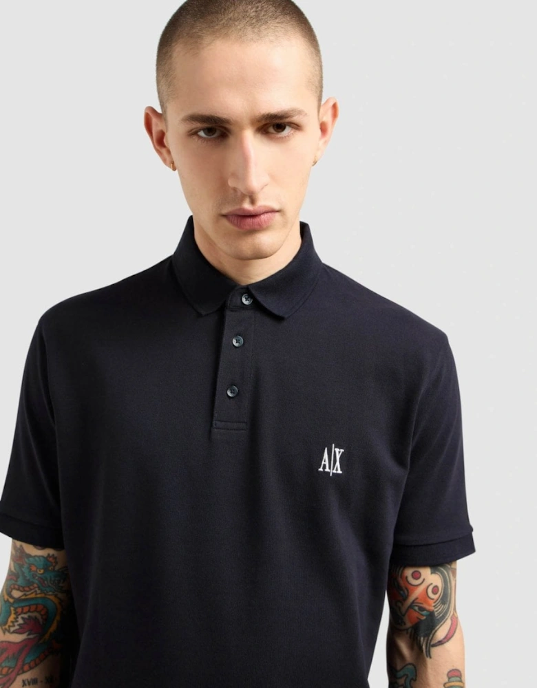 Mens Embroidered A|X Monogram Short Sleeve Polo Shirt