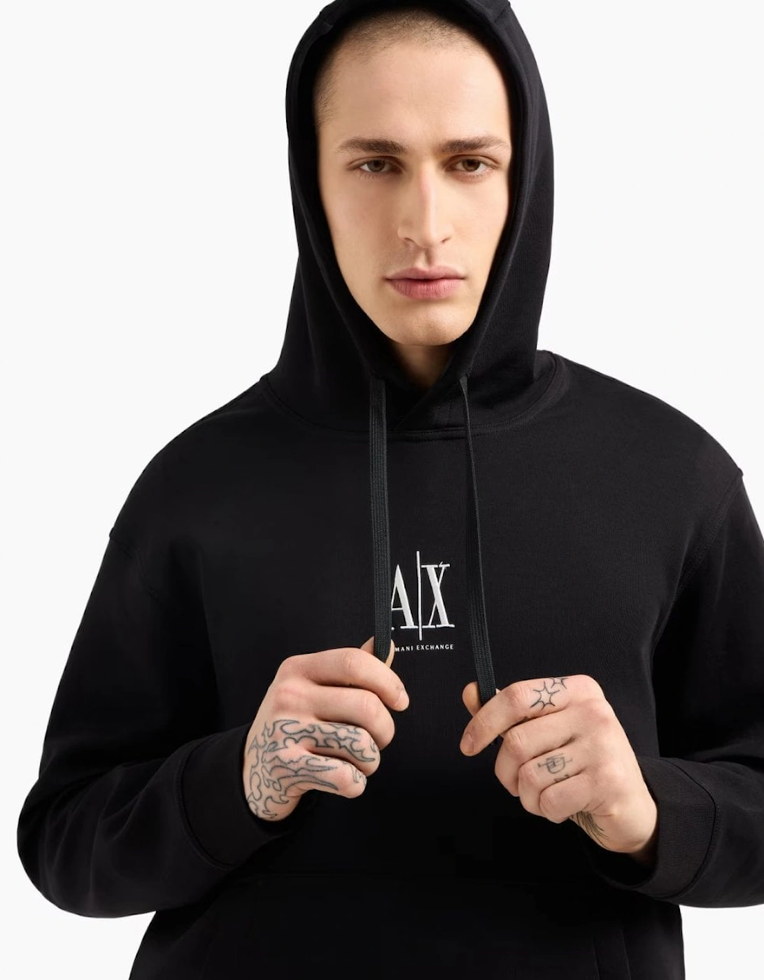 Mens Embroidered A|X Centre Logo Pullover Hoodie