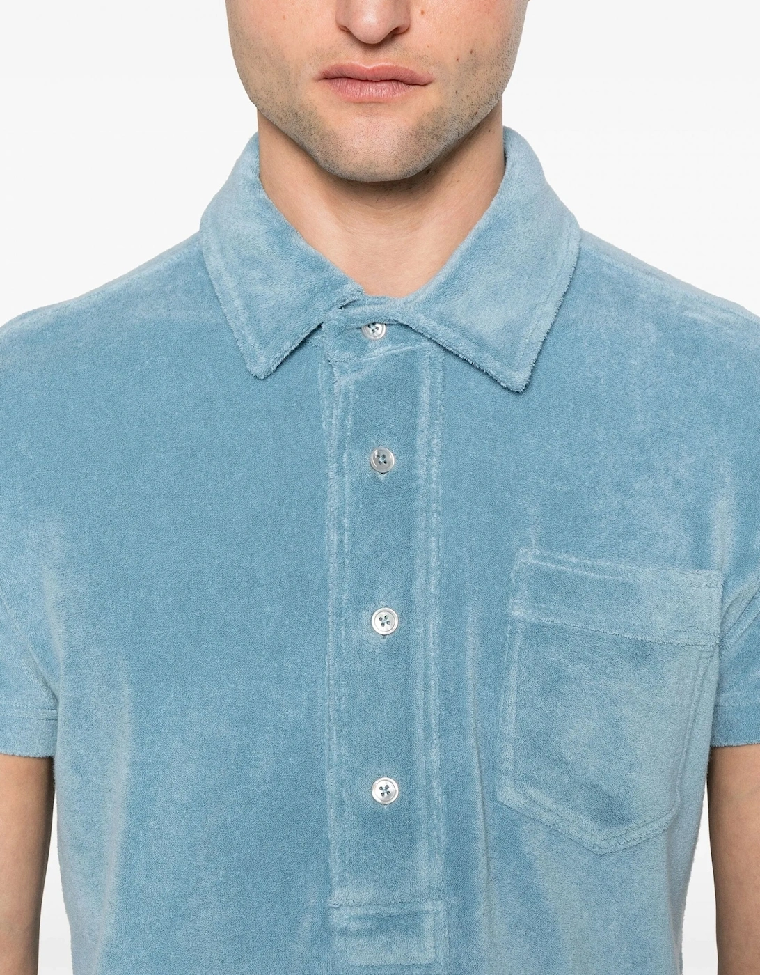 Luxury Towelling Polo Blue