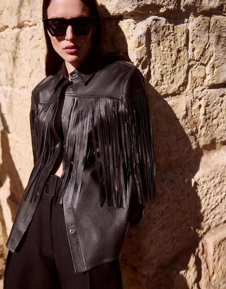 Leather Tassel Jacket