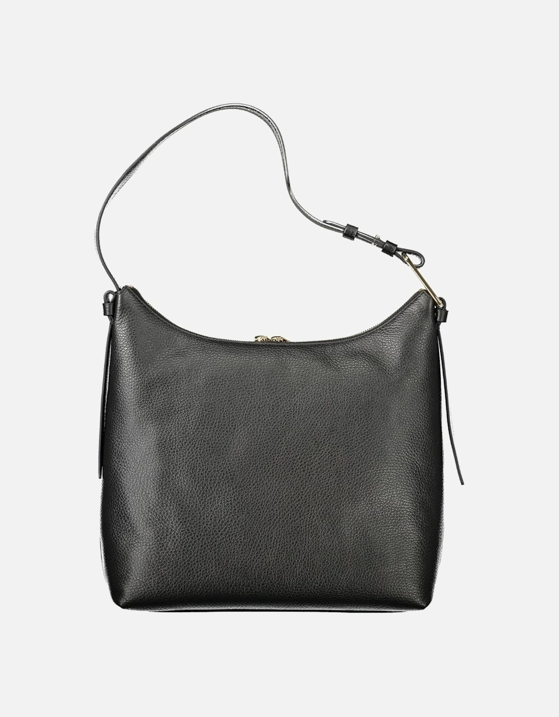 Sleek Leather Bag with Adjustable Shoulder Handle Women - Black