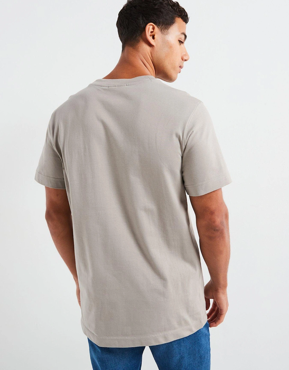 Left Chest Woven Patch Regular T-Shirt - Light Grey