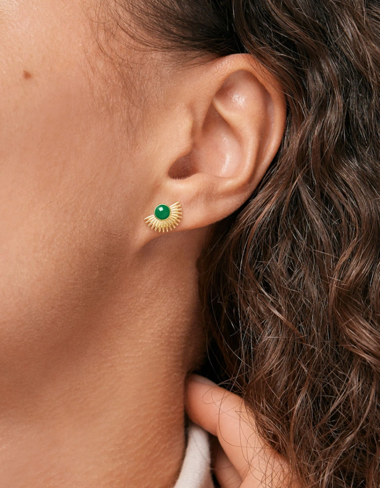 Soleil Studs Petrol Green