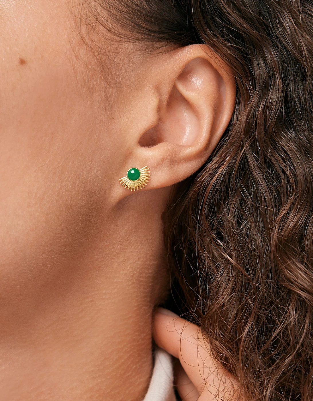 Soleil Studs Petrol Green