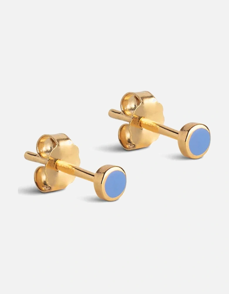 Enamel Dot Stud Cornflower