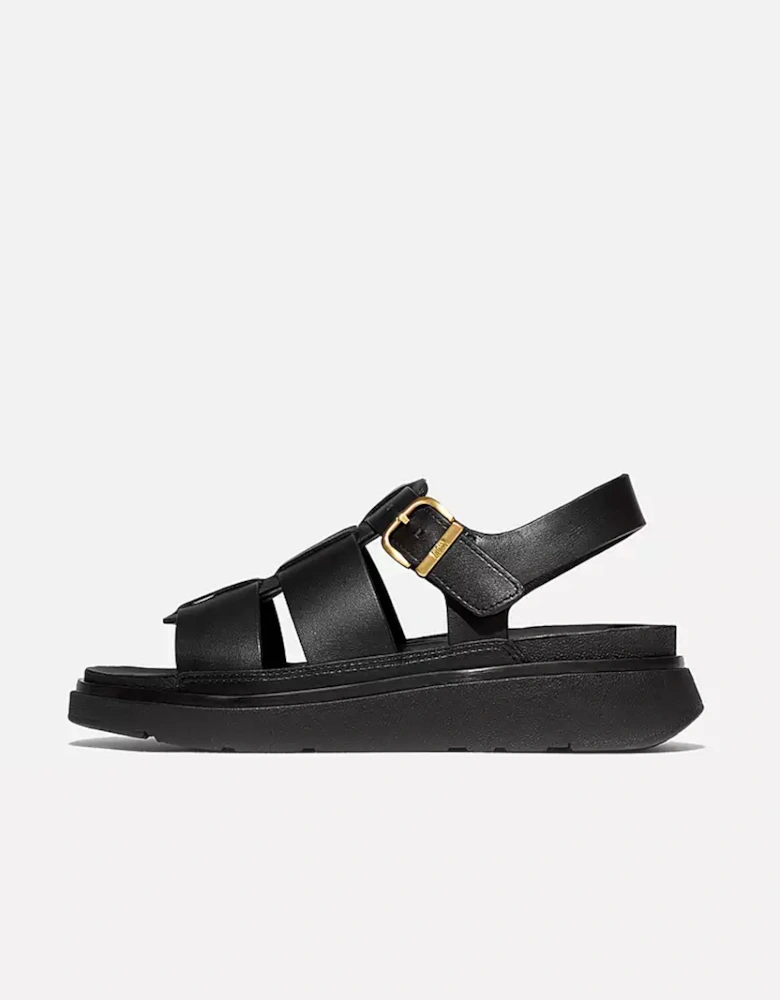 Women's Gen-FF Leather Fisherman Sandals All Black