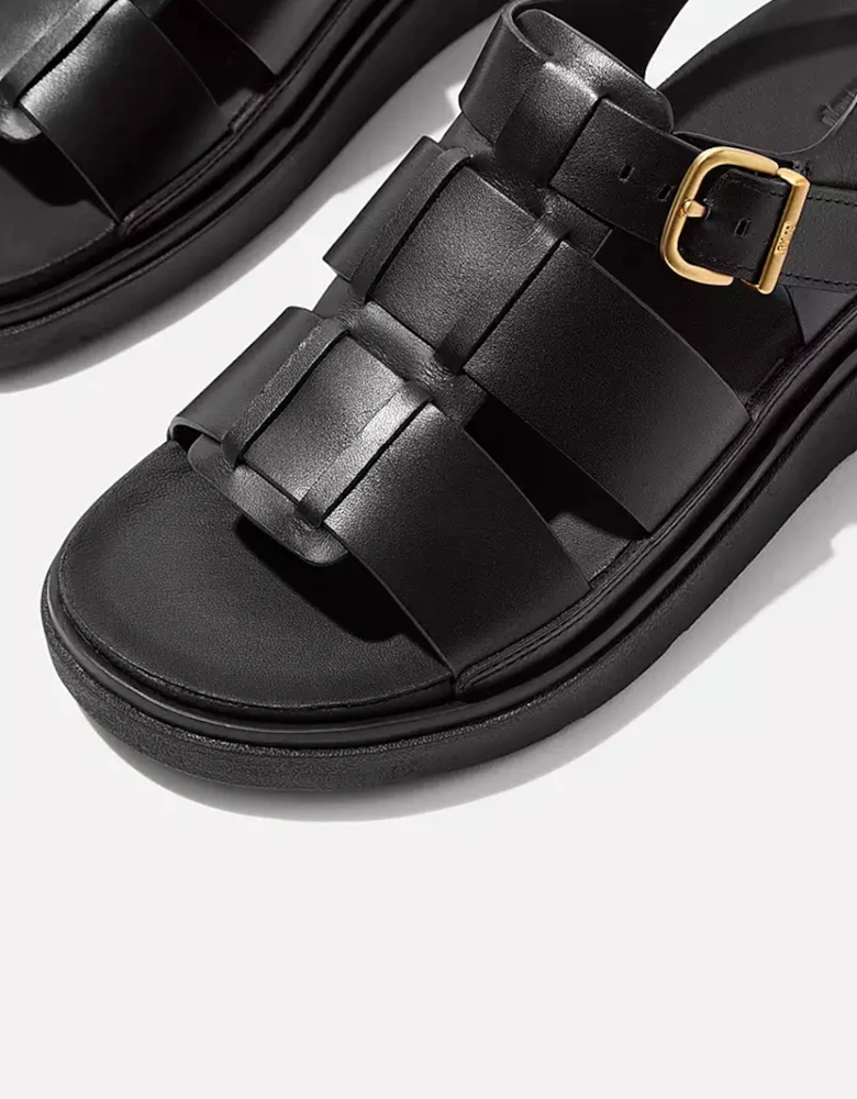 Women's Gen-FF Leather Fisherman Sandals All Black