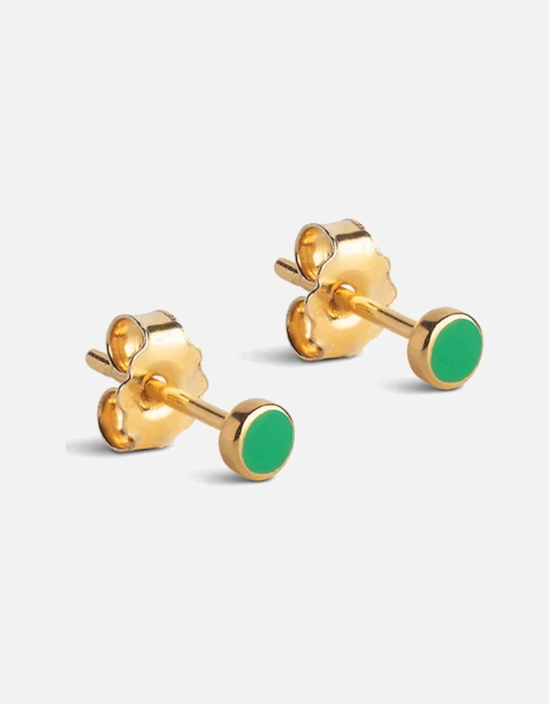 Enamel Dot Stud Grass Green