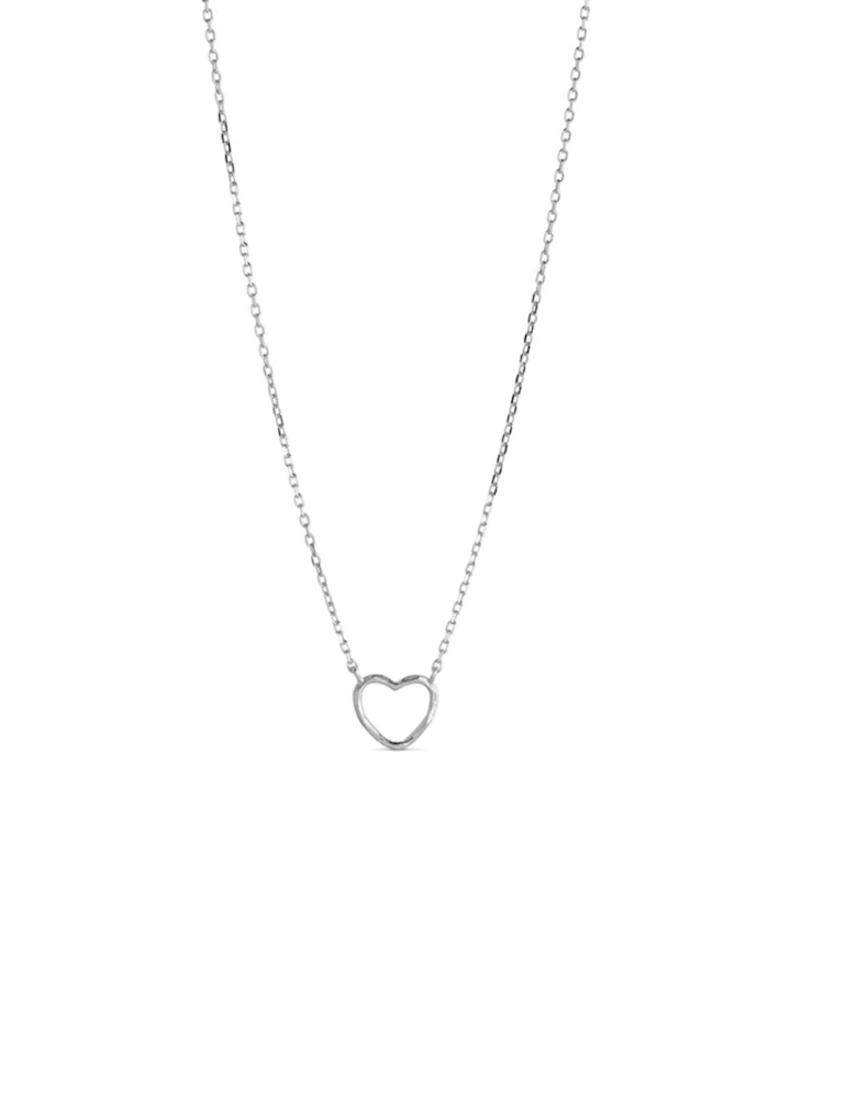 Organic Heart Necklace Sterling Silver