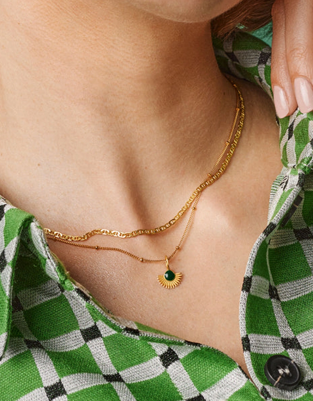 Soleil Necklace Petrol Green