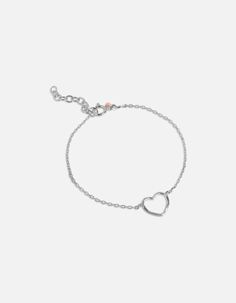 Organic Heart Bracelet Sterling Silver