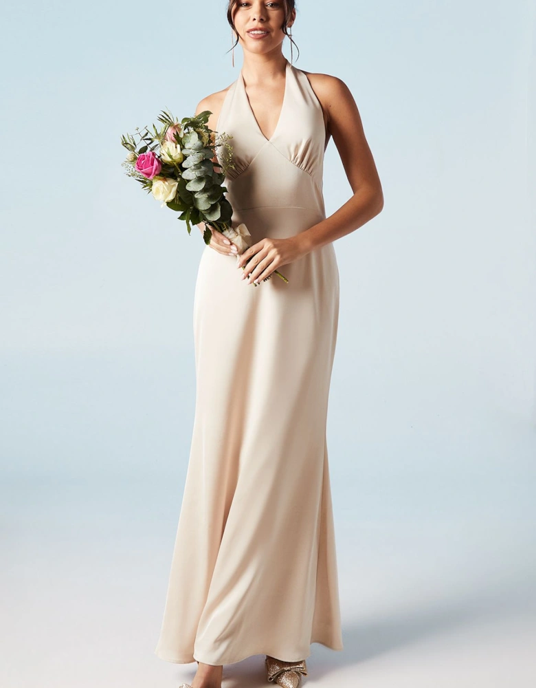 Halterneck Satin Bridesmaids Dress