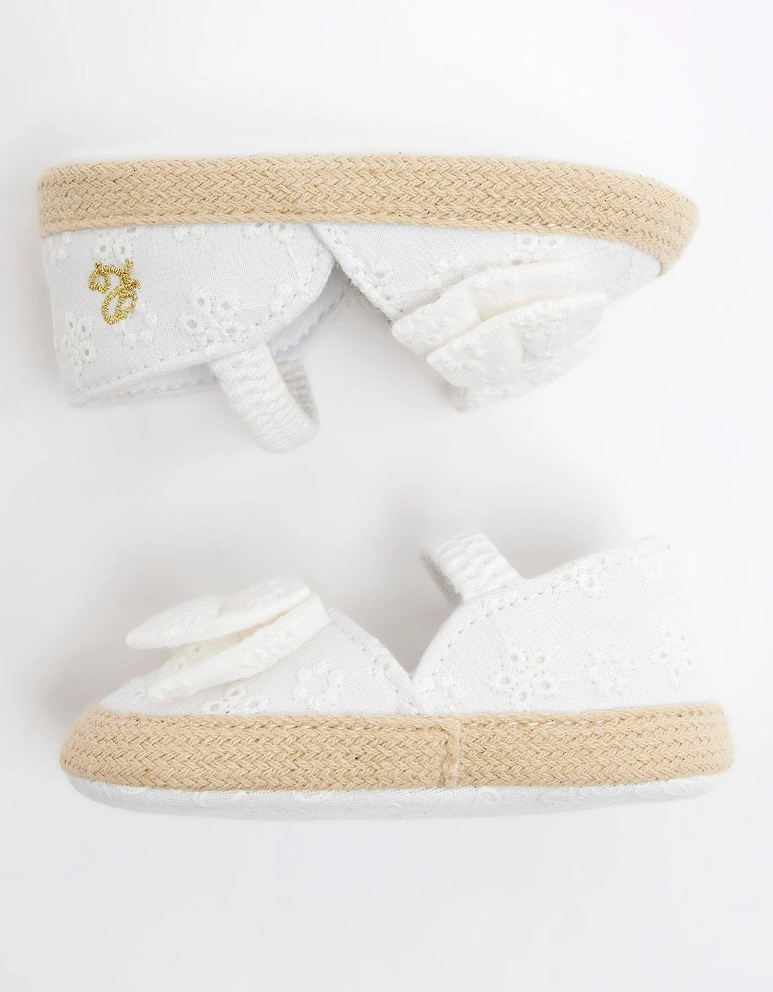 Baby Girls Broderie Bow Sandals - Cream, 2 of 1