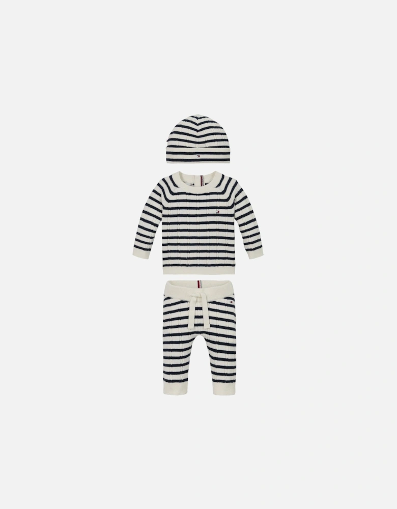 Baby Cable Knitted Set Giftbox - Navy