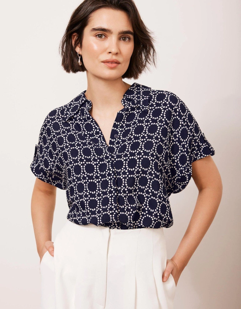 Print Resort Shirt - Navy