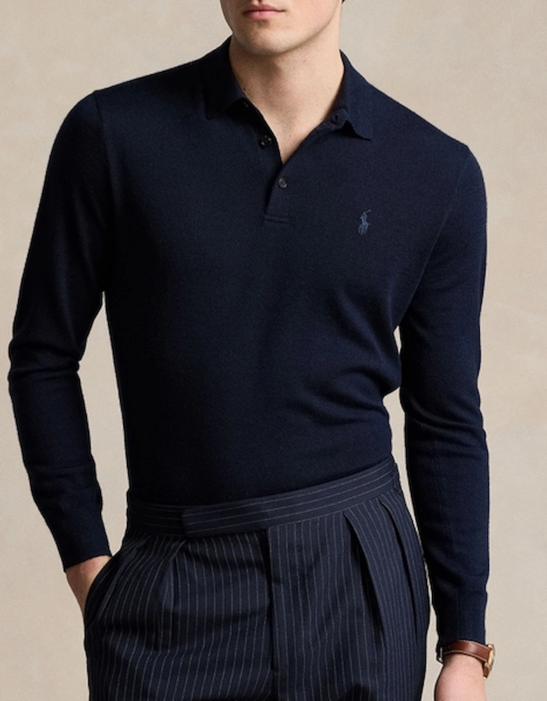 Merino Wool Polo Neck Jumper