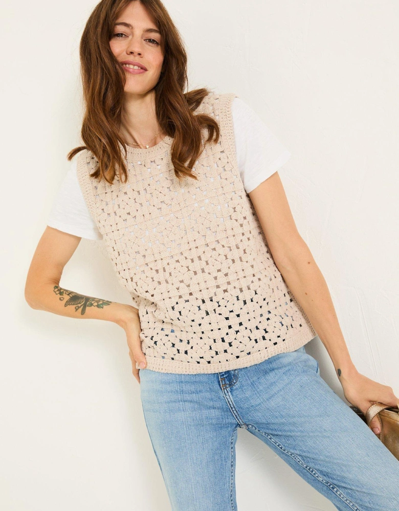 Finch Crochet Tank - Beige