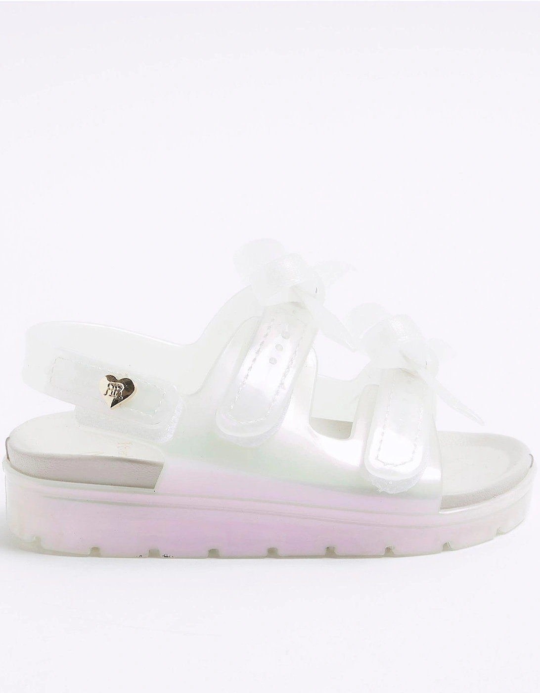 Girls Bow Jelly Sandals - White, 2 of 1