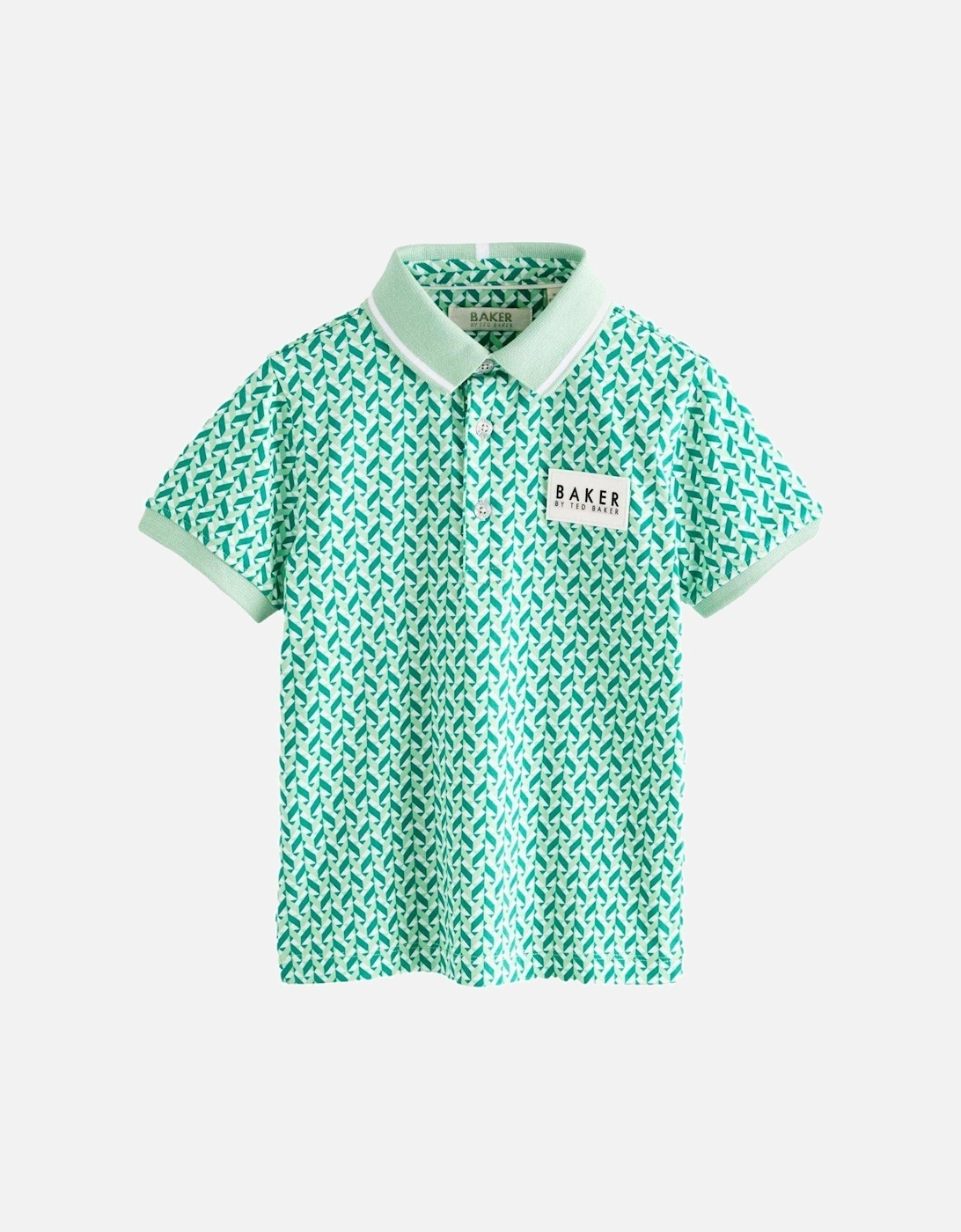 Geometric Print Polo Shirt - Green, 2 of 1