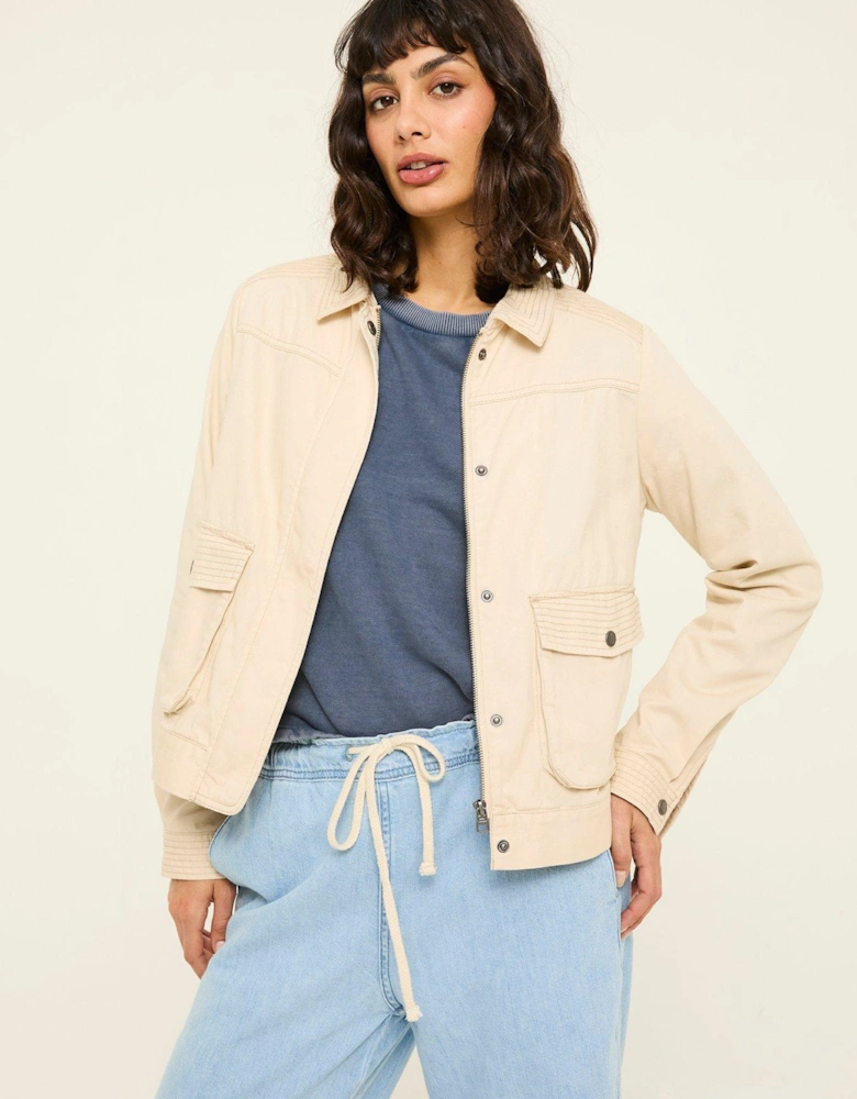 Sienna Crop Jacket - Beige