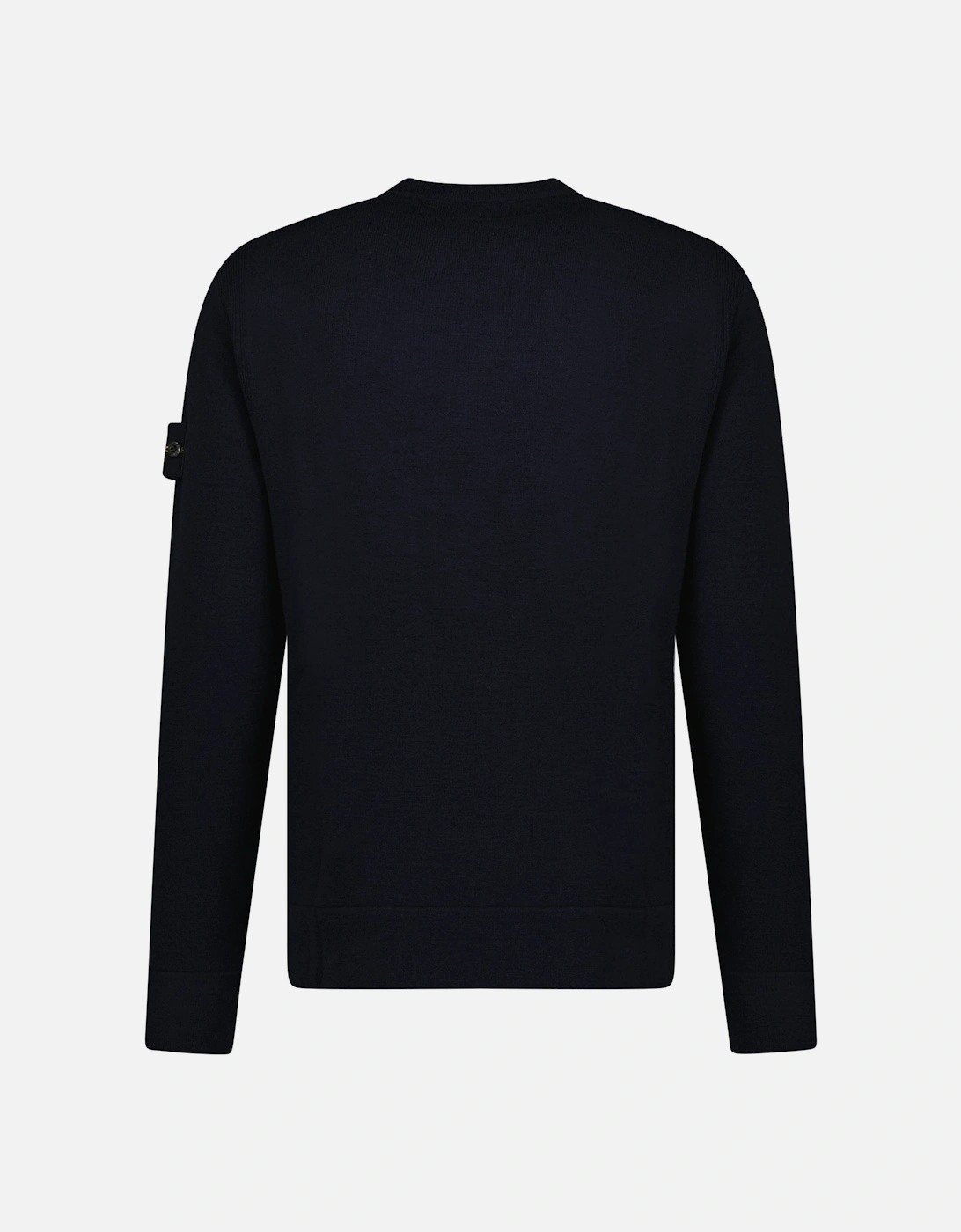 Compass-Badge Wool Blend Jumper Navy