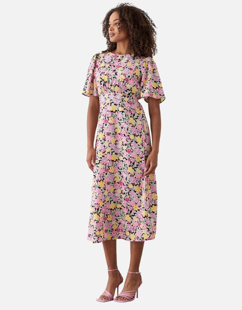 Womens/Ladies Floral Flutter Midi Dress