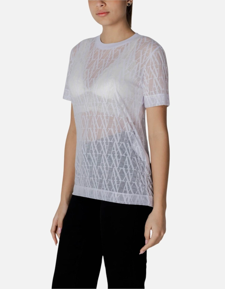 Plain Short Sleeve Round Neck T-shirt Women - White Shirts