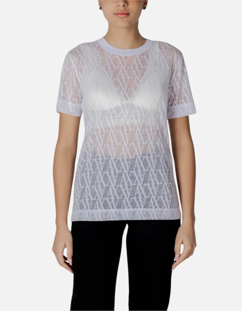 Plain Short Sleeve Round Neck T-shirt Women - White Shirts