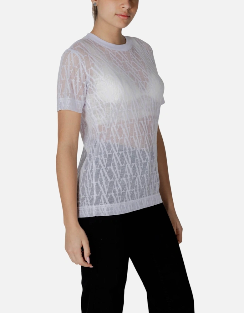 Plain Short Sleeve Round Neck T-shirt Women - White Shirts