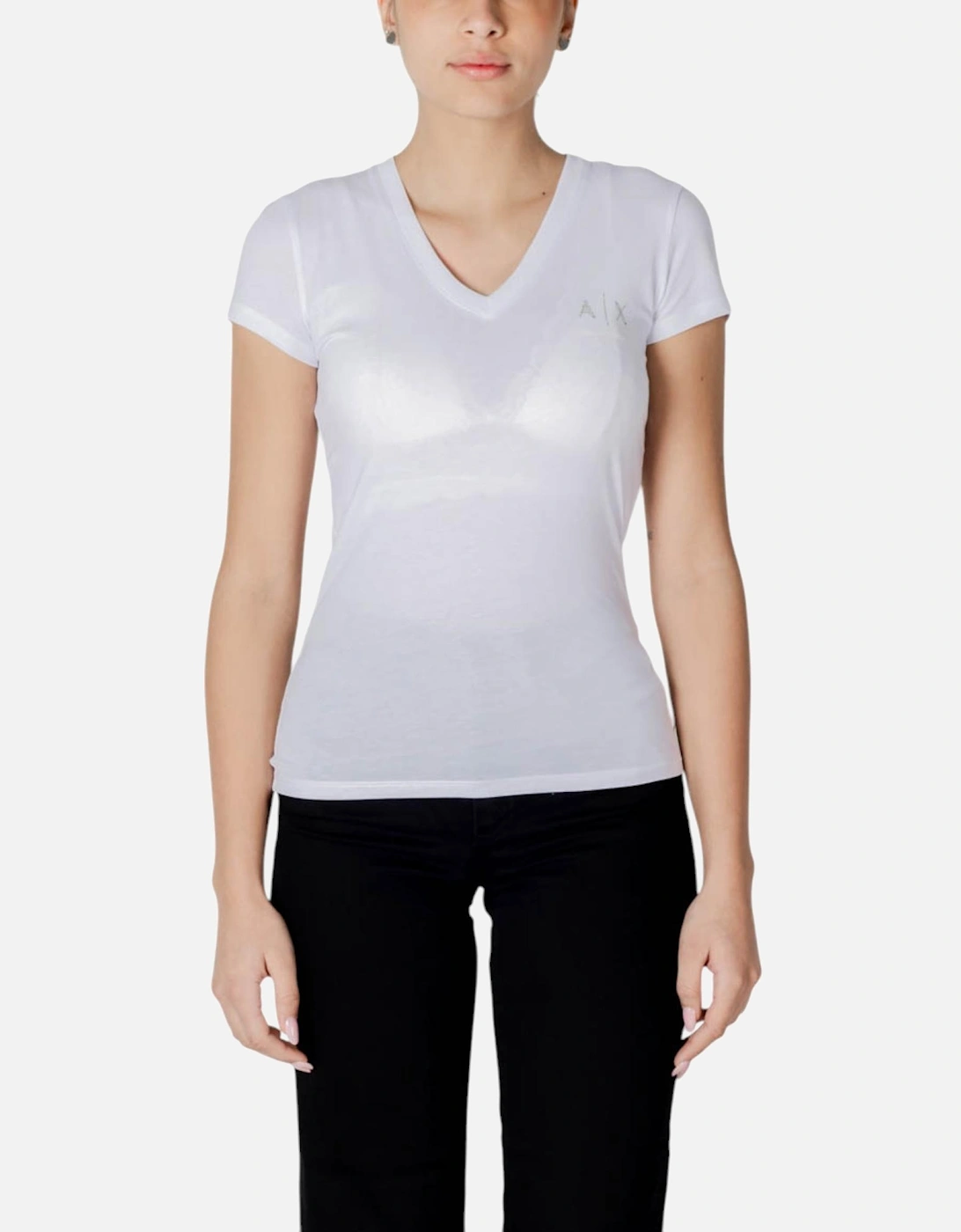 V-Neck Short Sleeve Cotton T-Shirt Women - White Shirts, 4 of 3