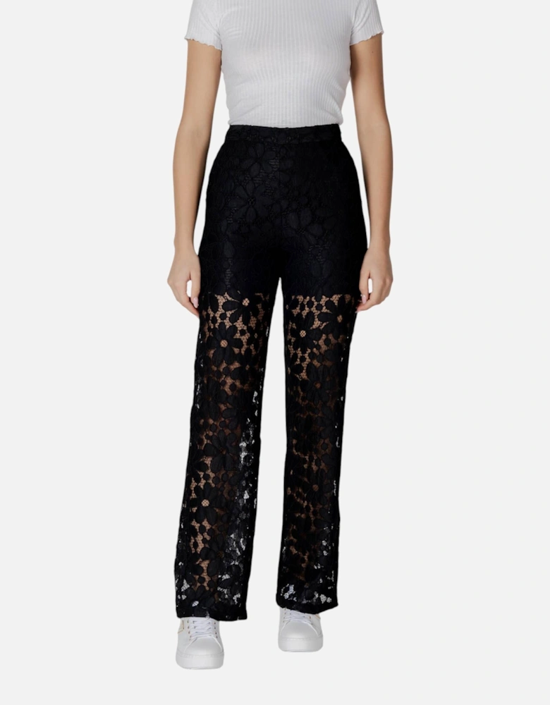Zip-Fastening Polyester Trousers Women - Black