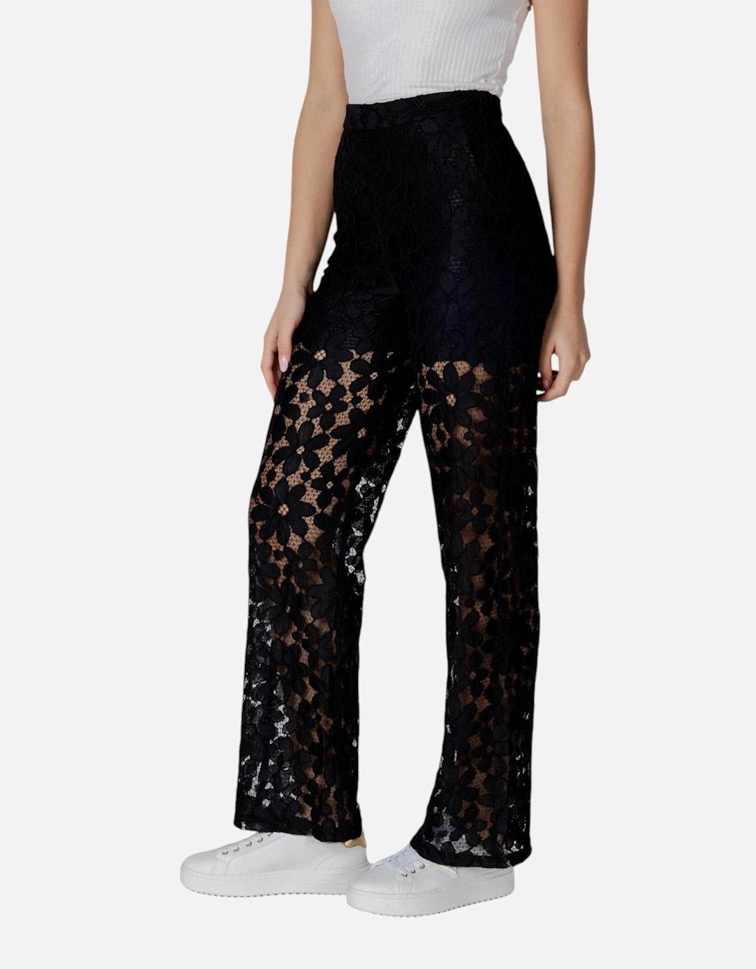 Zip-Fastening Polyester Trousers Women - Black