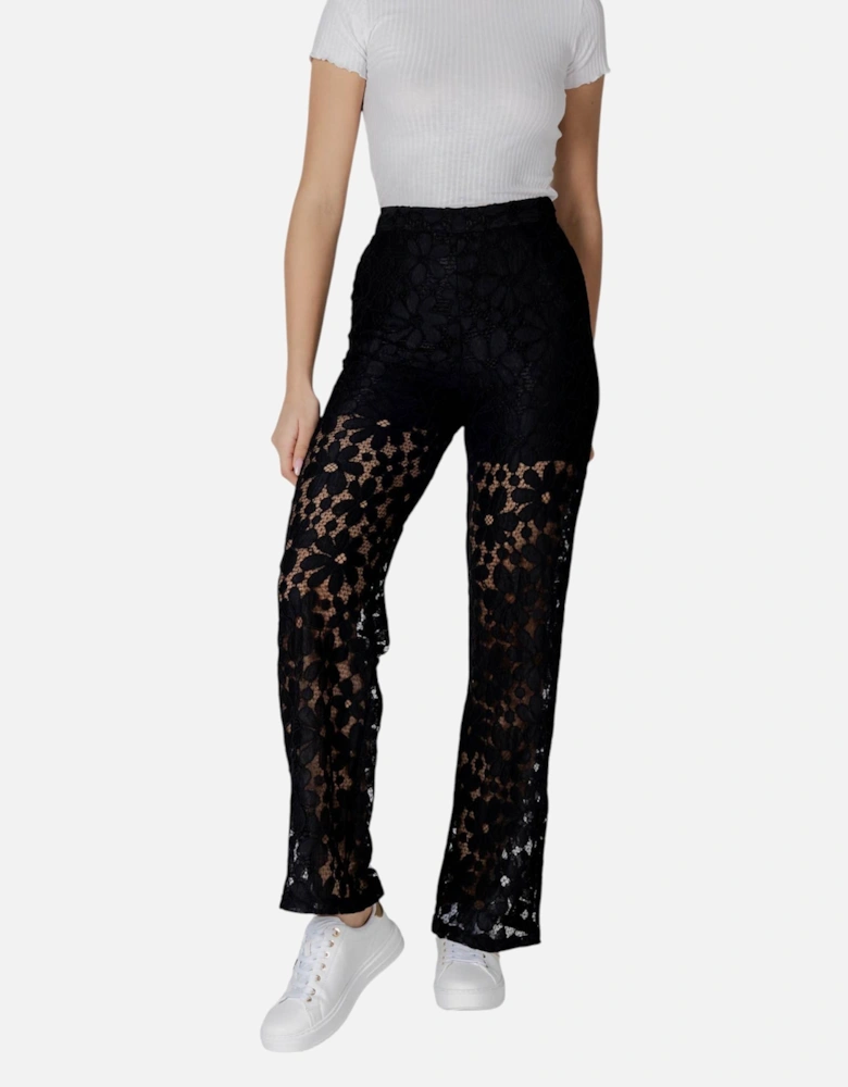 Zip-Fastening Polyester Trousers Women - Black