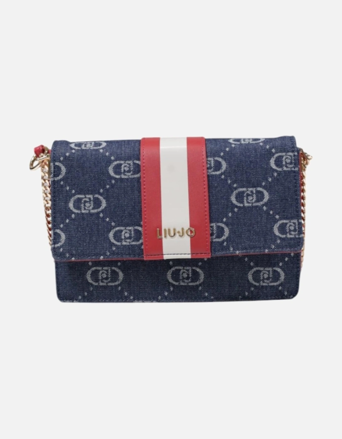 Printed Shoulder Bag with Inner Pouch Women - Blue