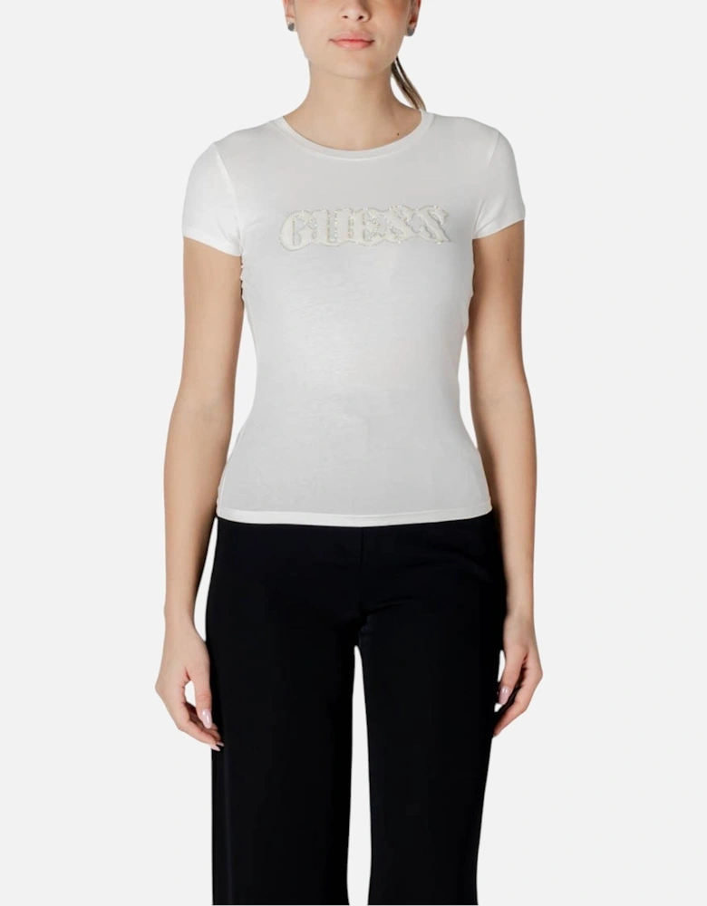 Round Neck Short Sleeve Cotton T-shirt Women - White Shirts