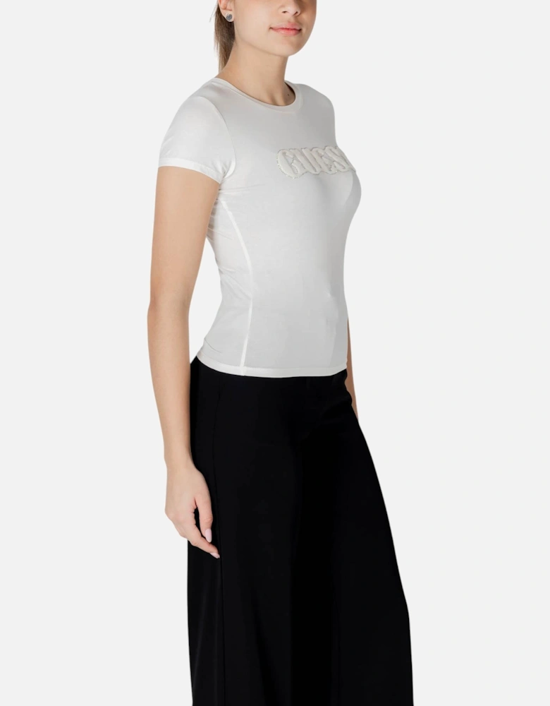 Round Neck Short Sleeve Cotton T-shirt Women - White Shirts