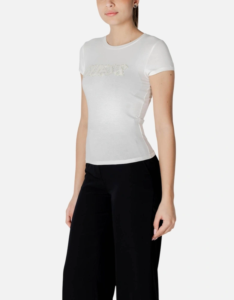 Round Neck Short Sleeve Cotton T-shirt Women - White Shirts