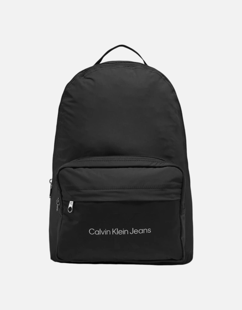 Plain Zip Fastening Rucksack with Zip Pockets Women - Black Bags