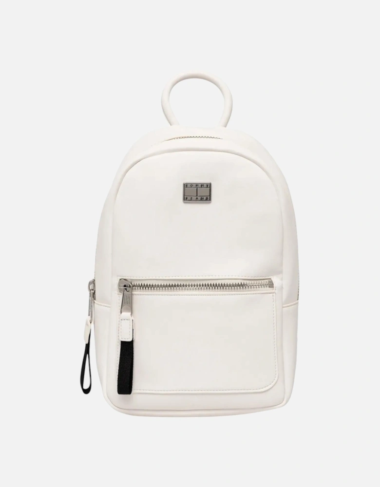 Plain Rucksack with Zip Pockets Women - White Bags