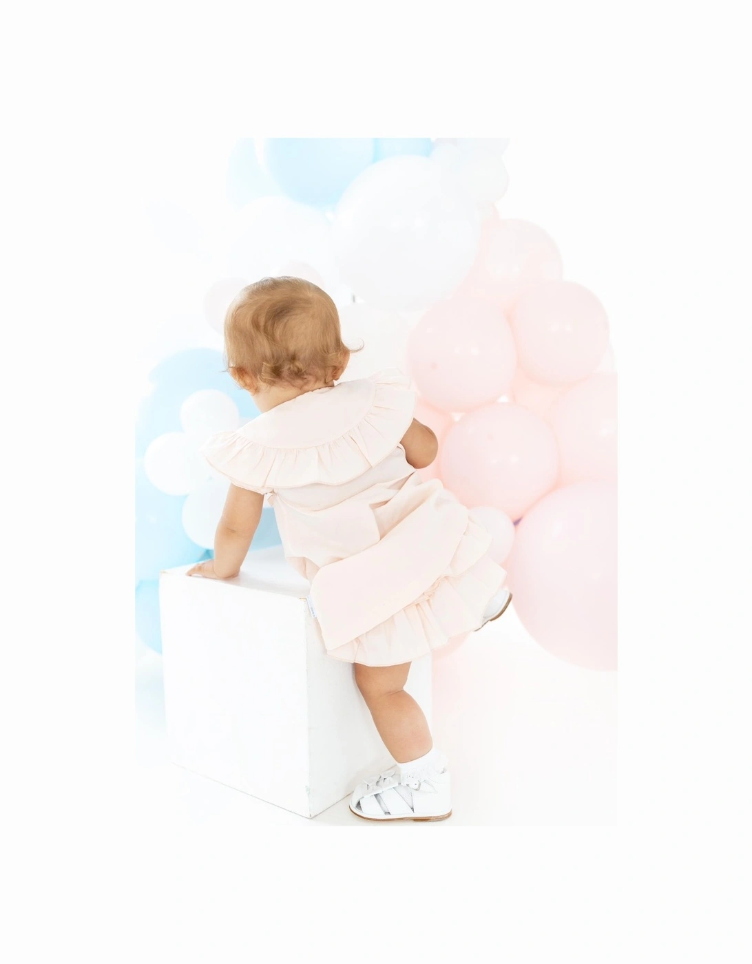 Girls Peach Frill Collar Jam Pant Set