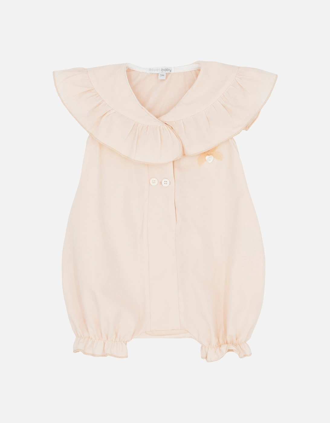 Girls Peach Frill Collar Romper, 6 of 5