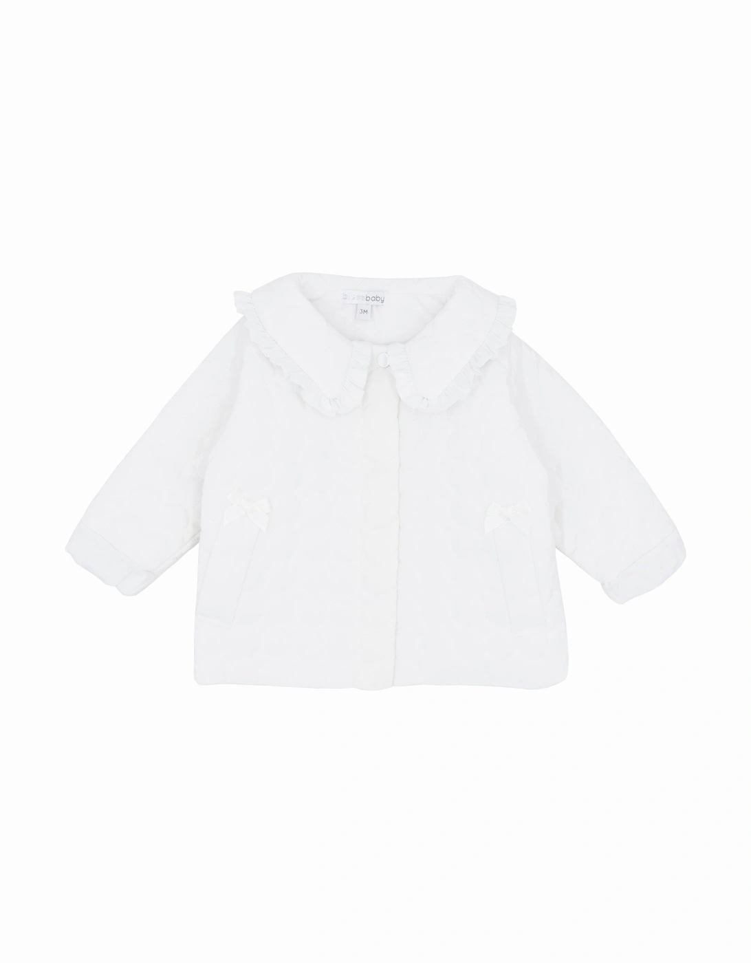 Girls White Collared Quilt Jacket