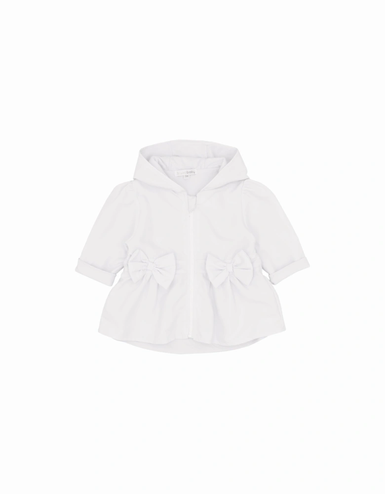 Girls White Cotton Summer Jacket