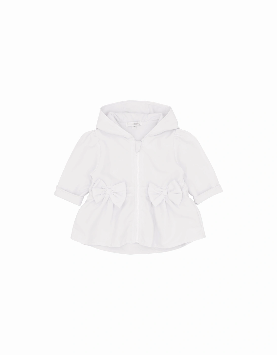 Girls White Cotton Summer Jacket, 2 of 1