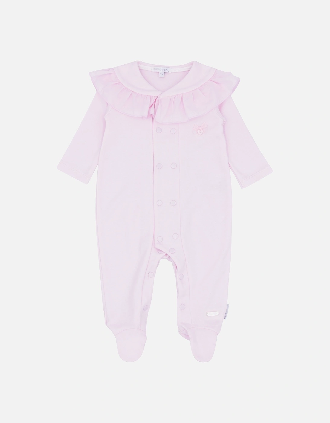 Pink Frill Collar Cotton Babygrow